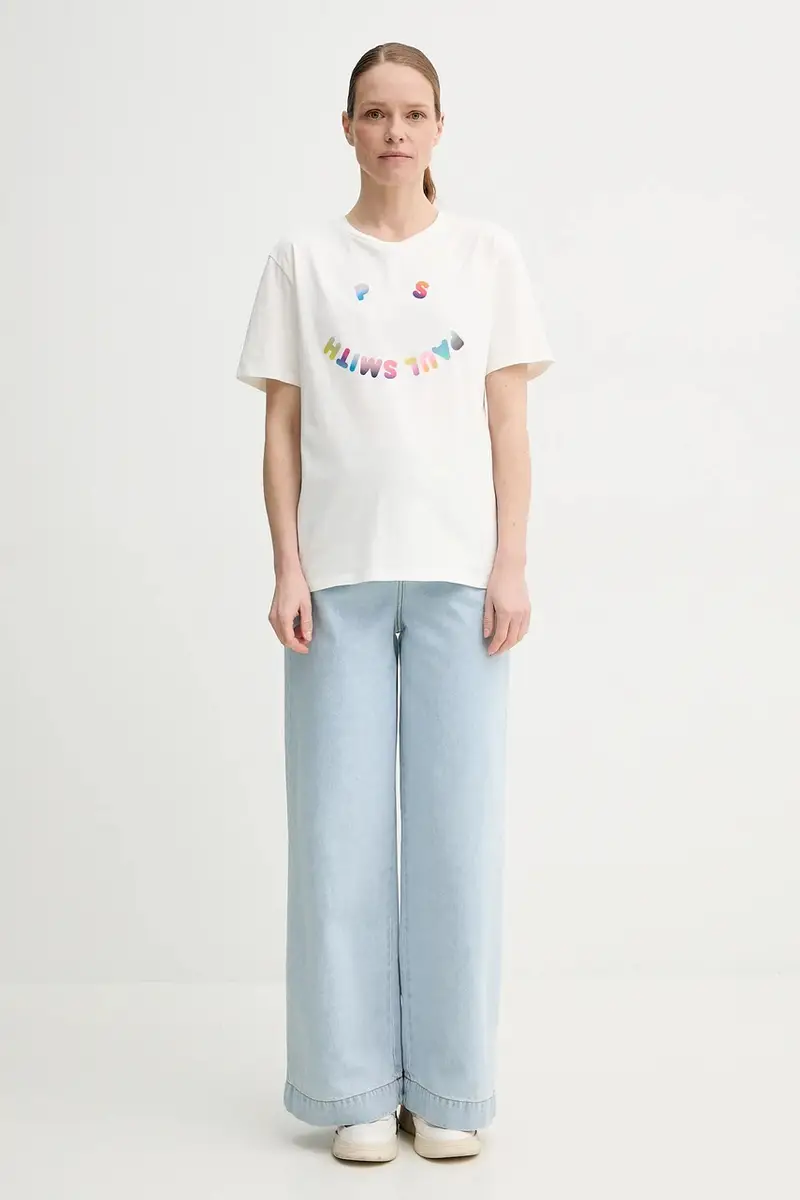 PS Paul Smith T-shirt Donna Beige 3292513 miniatura 2