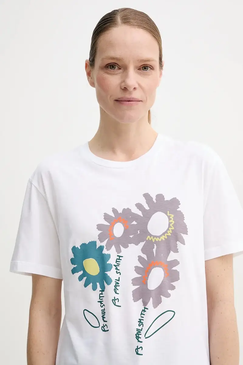 PS Paul Smith T-shirt Donna Bianco 3301523 miniatura 4