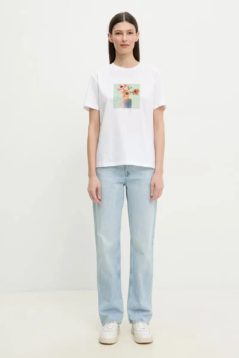 PS Paul Smith T-shirt Donna Bianco 3124488 miniatura 2