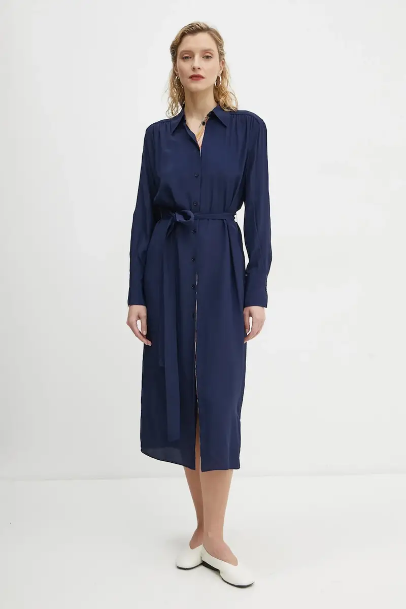 vestito con aggiunta di seta colore blu navy W2R.606D.P31186