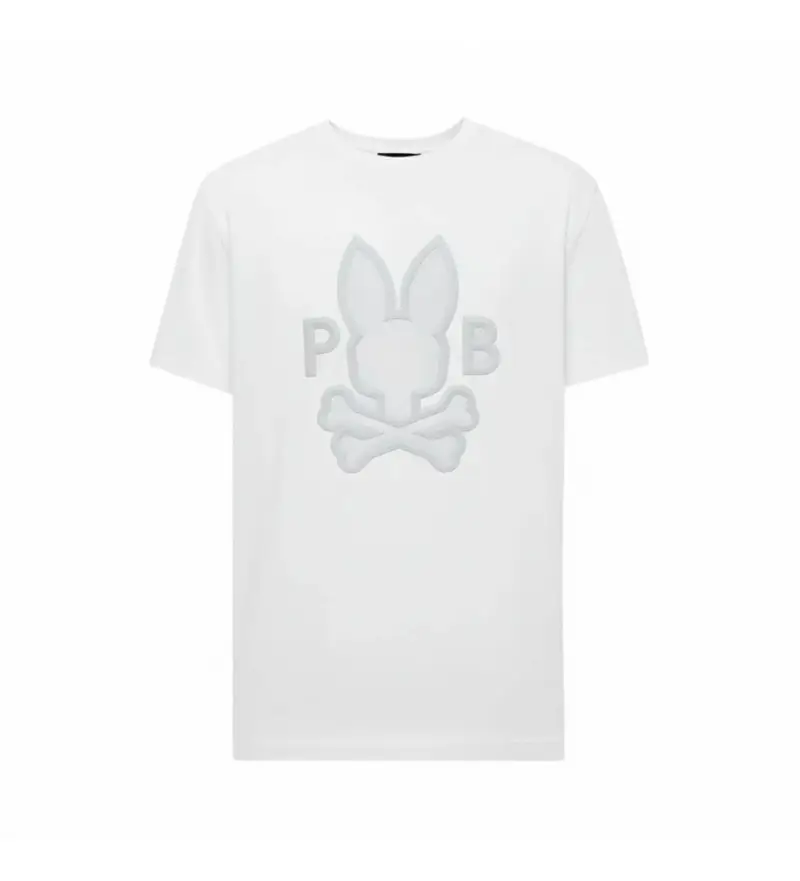 per uomo MT0200070 Maglietta bianca con logo del marchio (S), Bianco, Casual, Cotone, Manica corta