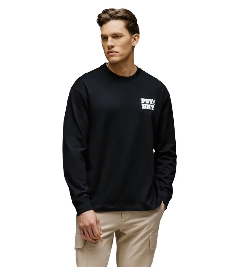 per uomo. MT0200108 Felpa nera Bny (S), Nero, Casual, Cotone