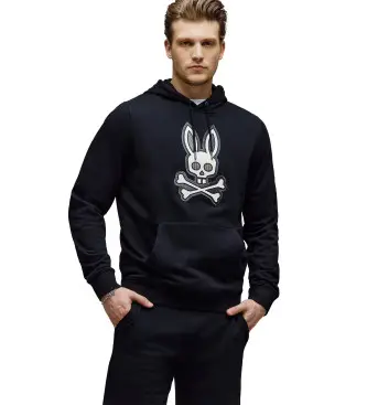 per uomo MT0500029 Felpa nera Ryder Bunny (L), Nero, Casual, Cotone