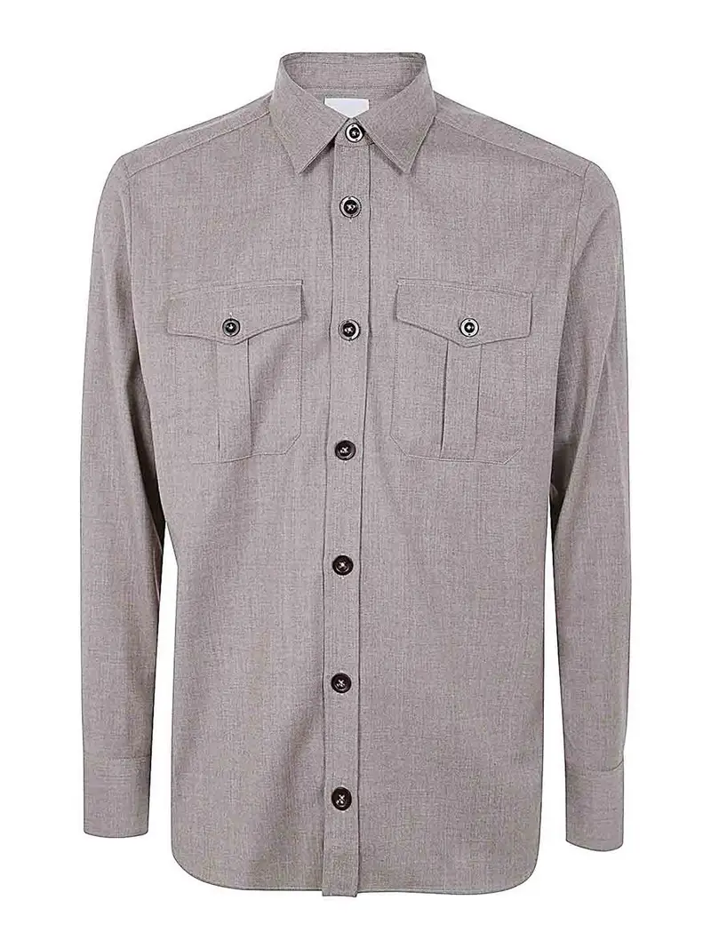 Camicia Safari da uomo vestibilitÃ regolare Color Carne E Neutri