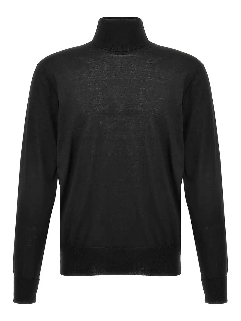 Maglione dolcevita in lana merino Nero