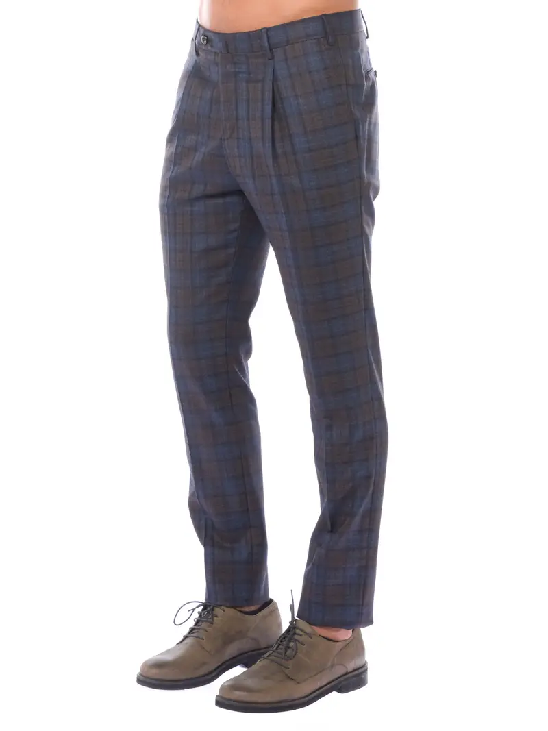pantalone da uomo Pt Torino chino a quadri Blu