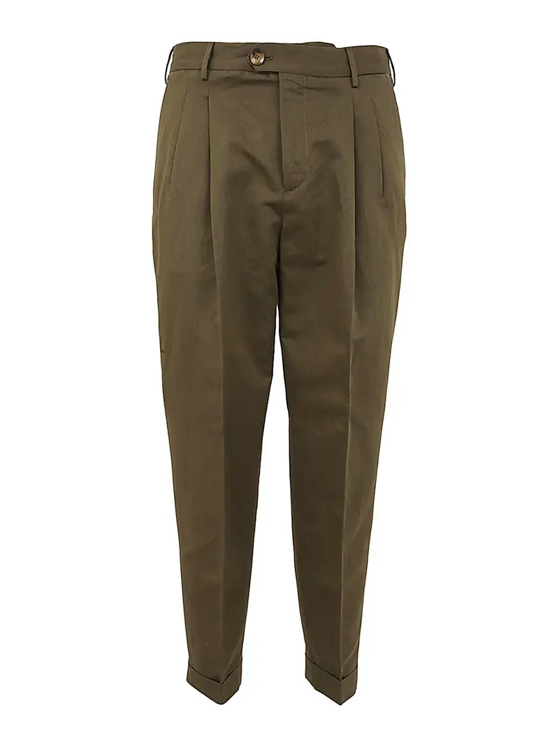 Pantalone uomo reporter con doppia pences Verde