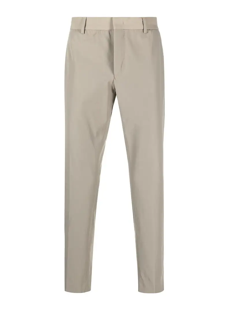 Pantaloni Affusolati A Vita Media Beige