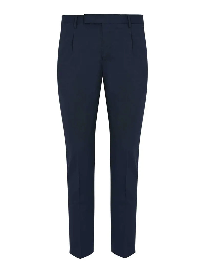 Pantaloni Dieci In Misto Lana Blu