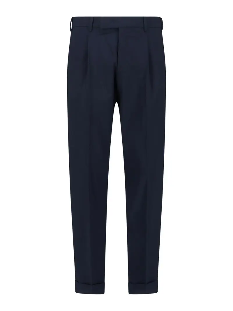 Pantaloni In Lana Vergine Blu