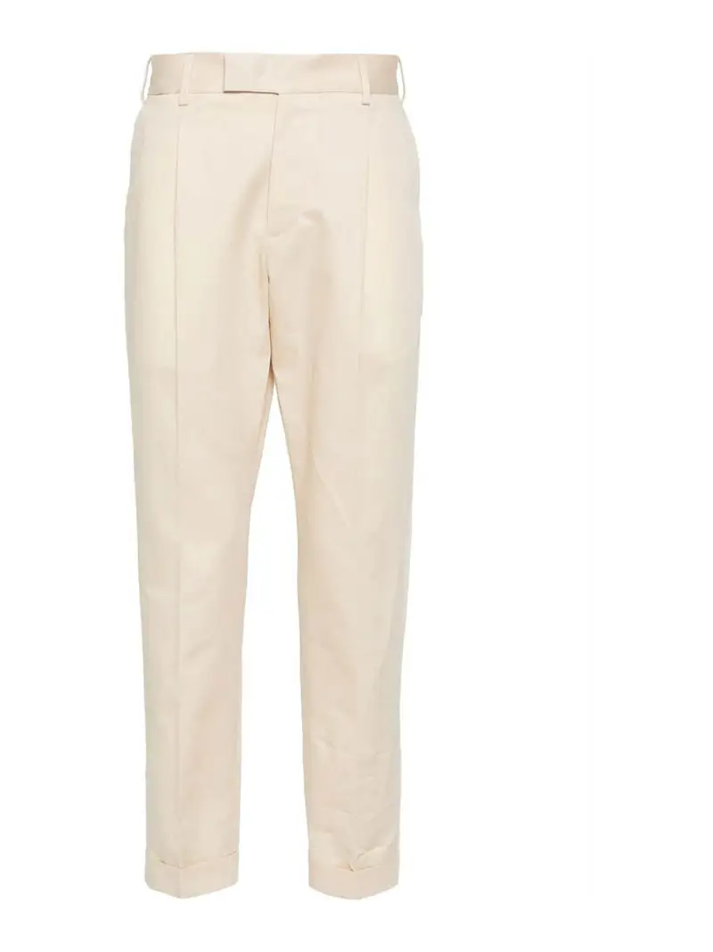 Pantaloni misto lino Crema