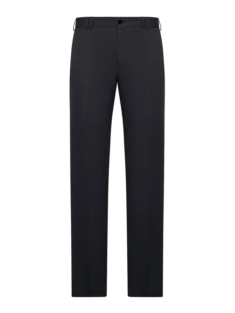 Pantaloni Sartoriali In Misto Lino E Cotone Nero