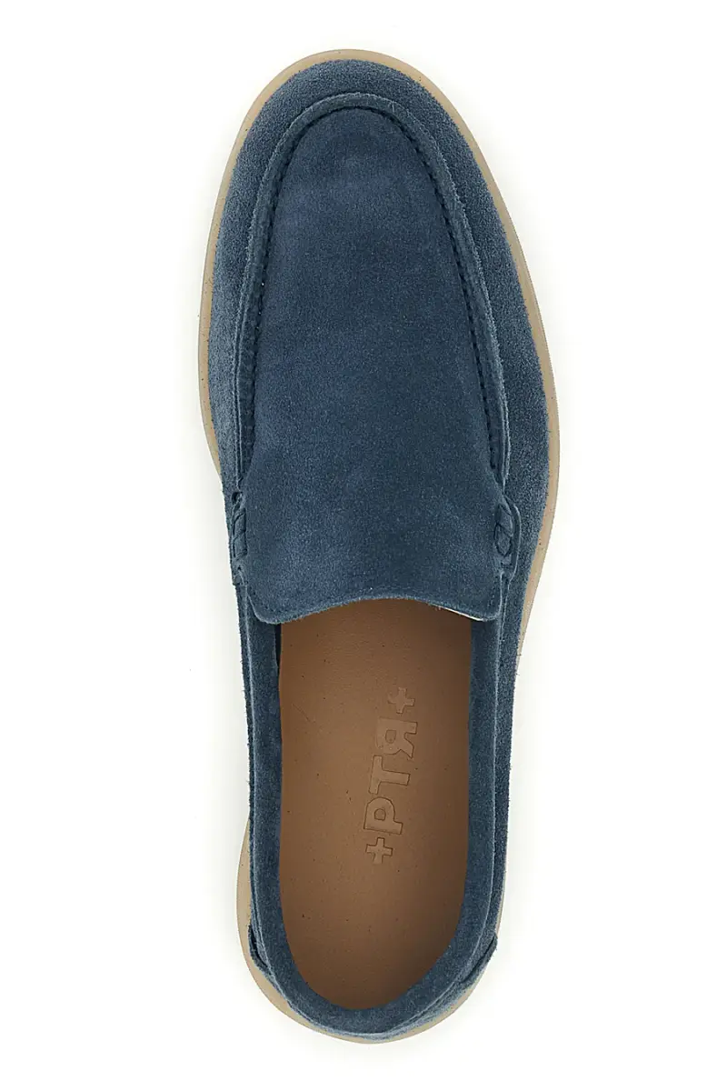 Mocassini blu in vera pelle made in Italy Ptr 800 [JEANS] miniatura 3