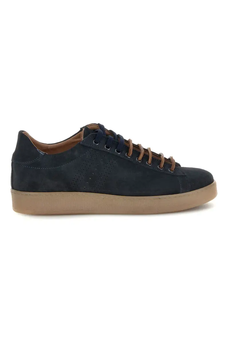 Sneakers blu in vera pelle Ptr 7250 [BLUE]