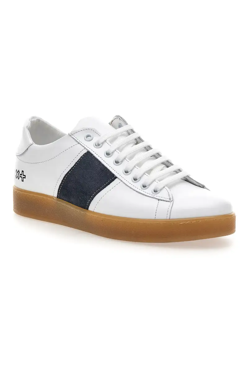 Sneakers da uomo bianco in pelle con suola gum Ptr 3000 [BIANCO] miniatura 2