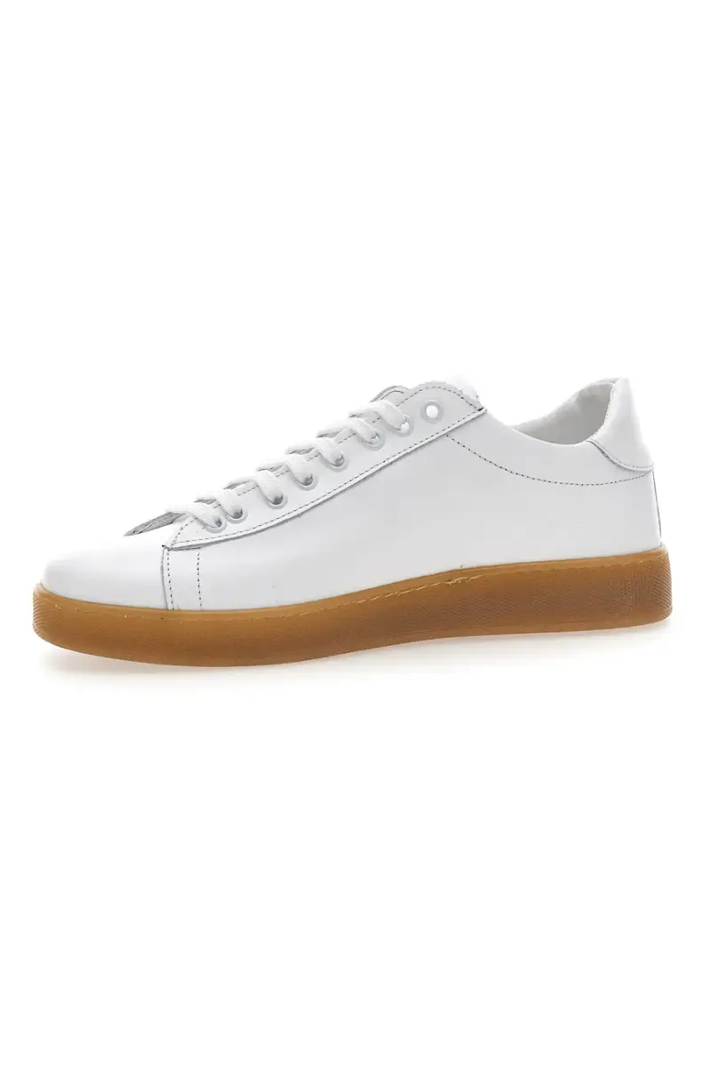 Sneakers da uomo bianco in pelle con suola gum Ptr 3000 [BIANCO] miniatura 4