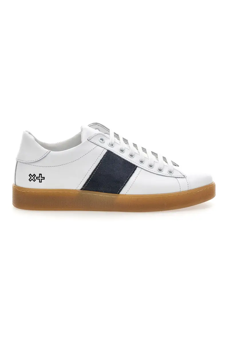 Sneakers da uomo bianco in pelle con suola gum Ptr 3000 [BIANCO]
