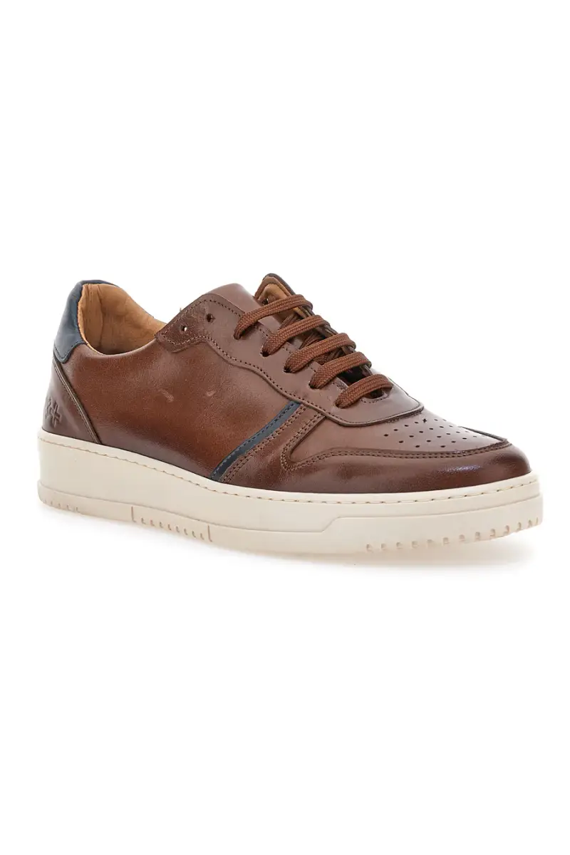 Sneakers in pelle marroni PTR 3001 [MARRONE] miniatura 2