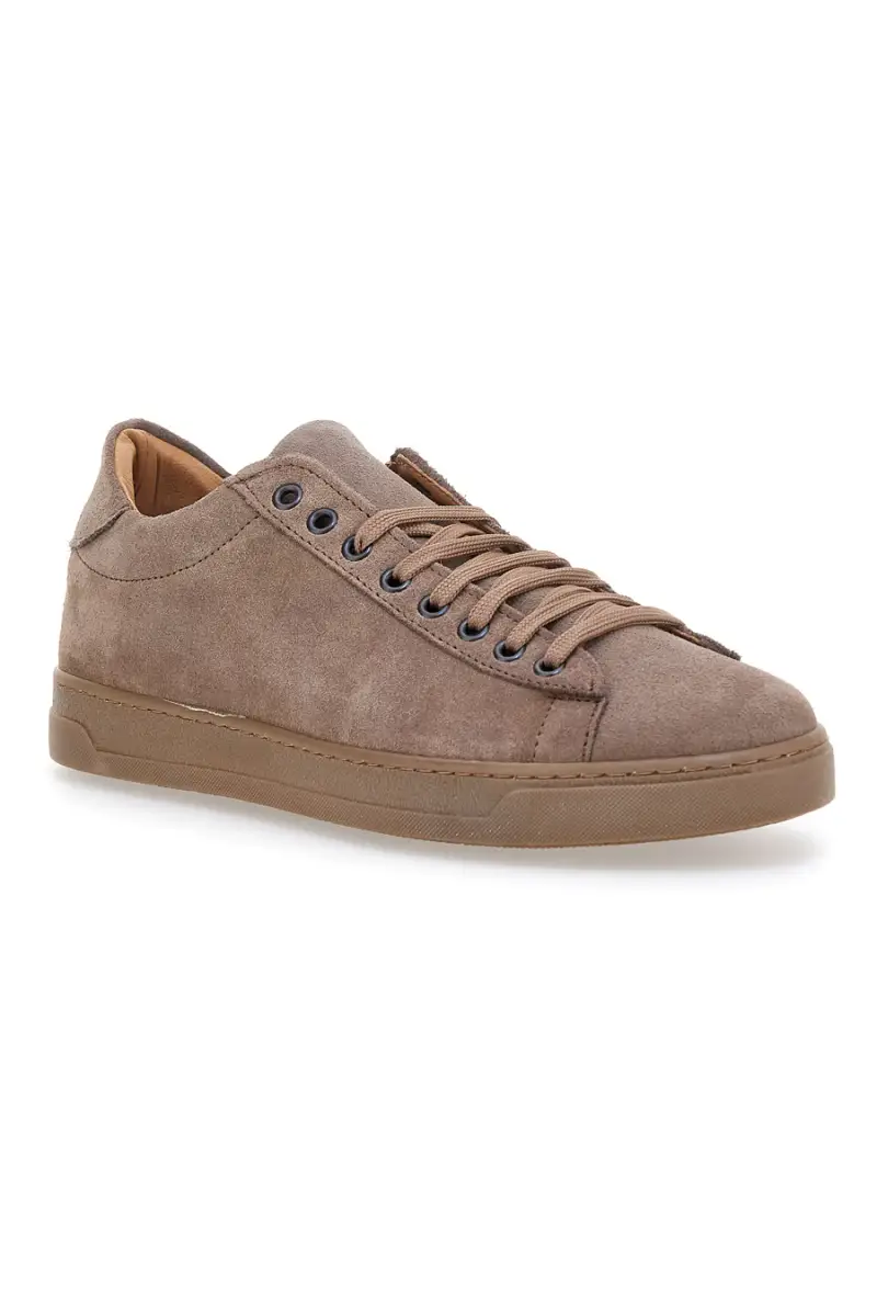 Sneakers marroni in suede Made in Italy PTR 3021 [TAUPE] miniatura 2