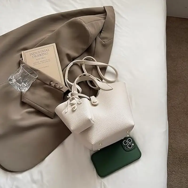 PU PETTURA PETTA BAG LICCHEE BASSO DEGLI BASSO CONSAMENTO CONTENE CON SUSSE (BIANCO) miniatura 2