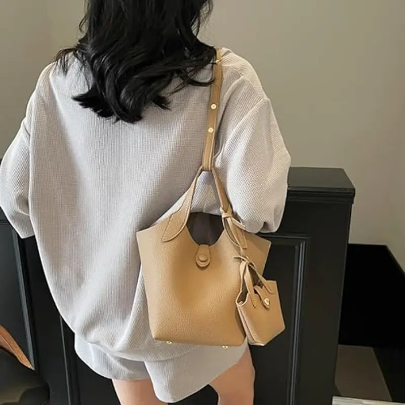 PU PETTURA PETTA BAG LICCHEE BASSO DEL CAMPETTO BASSO CONSIONE CONTENE (KAKI) miniatura 3