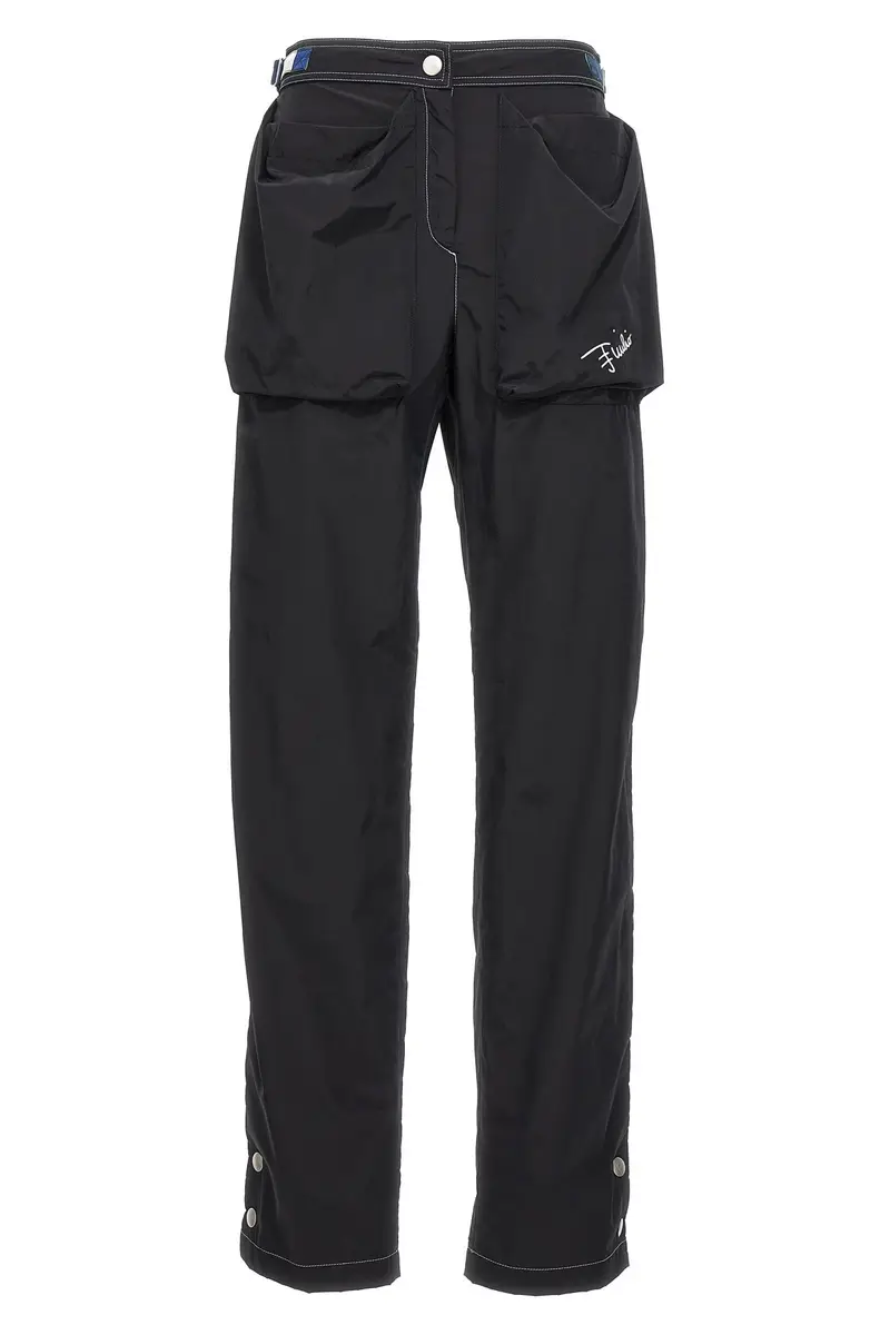 Pantalone Nylon Logo Nero