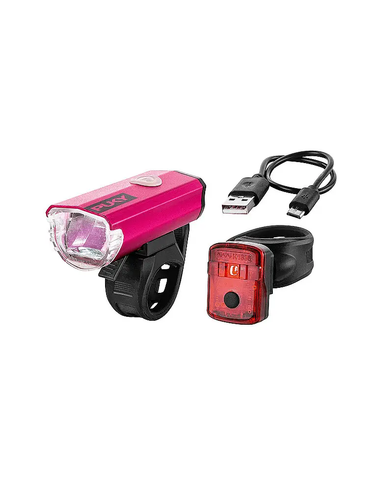 Set di illuminazione per bicicletta Lumi rosa