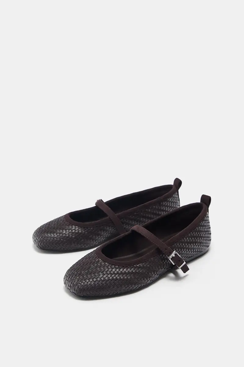 Ballerine Intrecciate Marrone miniatura 2