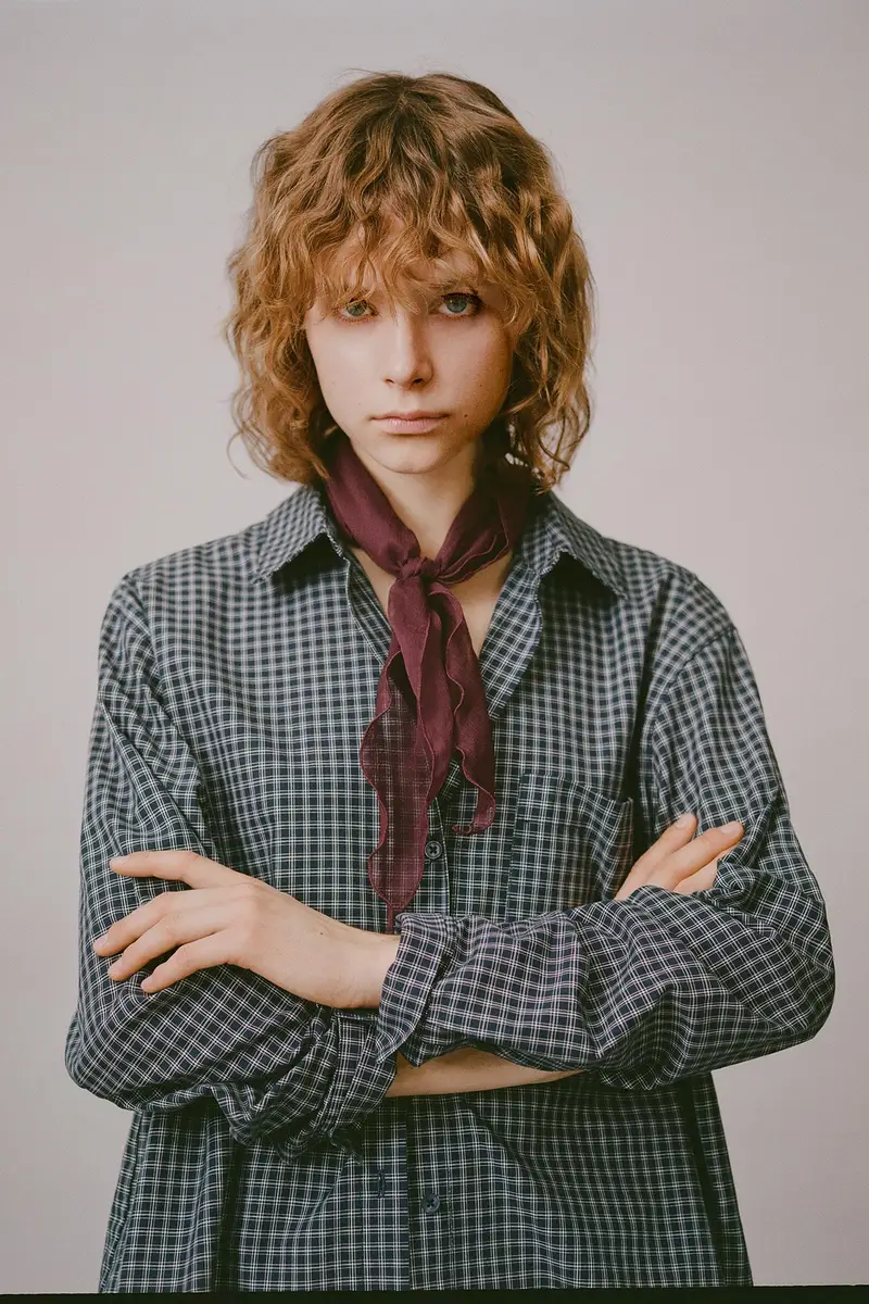 Bandana Effetto Garza Granata chiaro miniatura 2