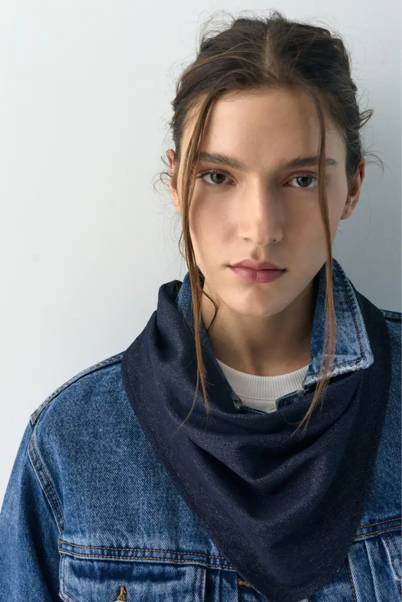 Bandana In Denim Azzurro