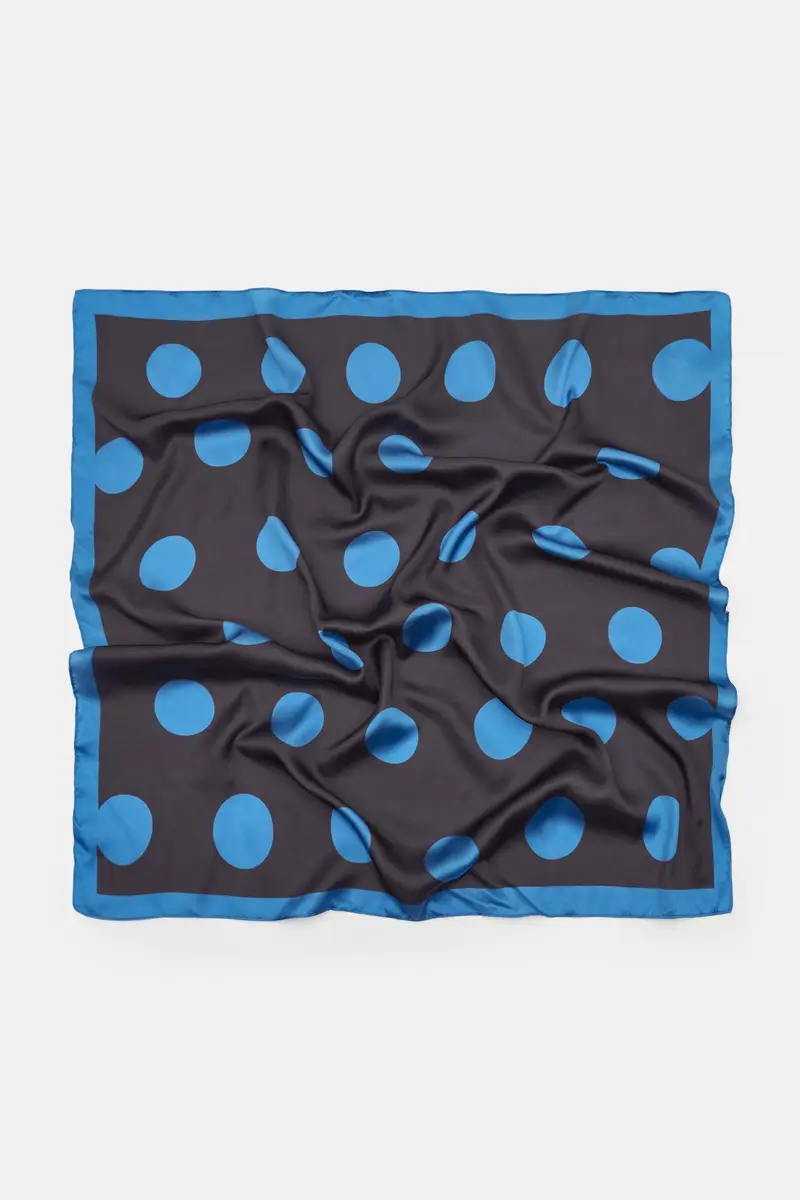 Bandana Satinata A Pois Azzurro