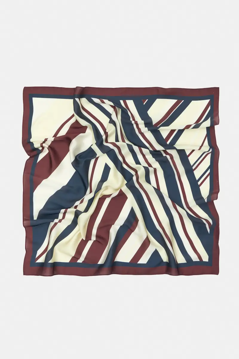 Bandana Satinata Stampa A Righe Granata chiaro