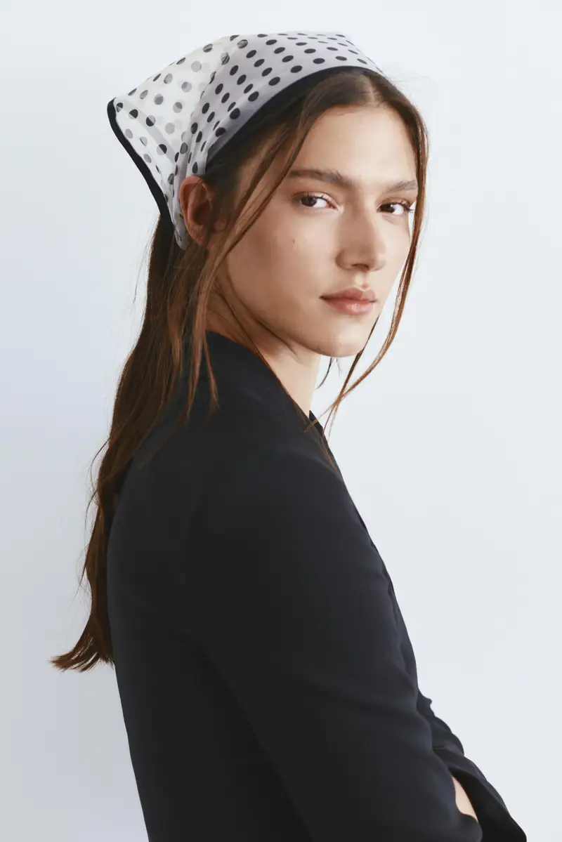 Bandana Semitrasparente A Pois Nero miniatura 2