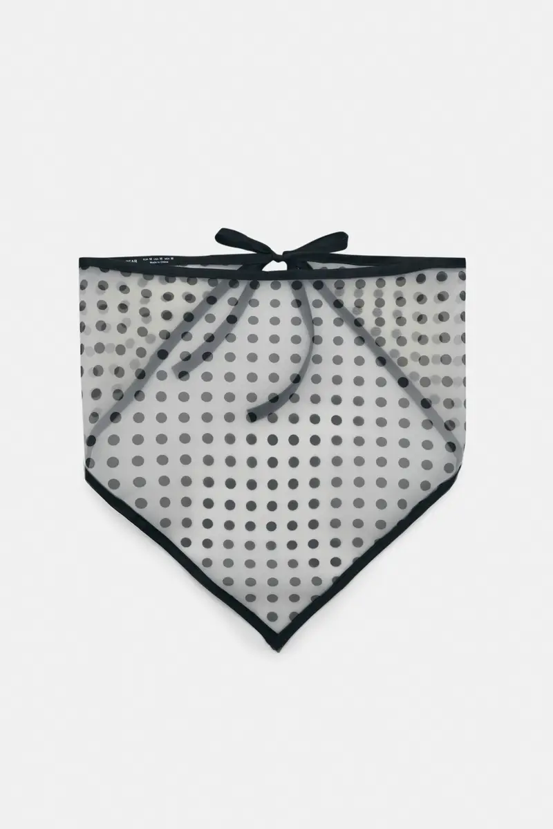 Bandana Semitrasparente A Pois Nero
