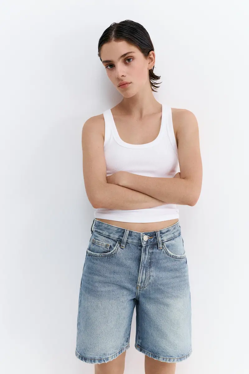 Bermuda Di Jeans Azzurro medio