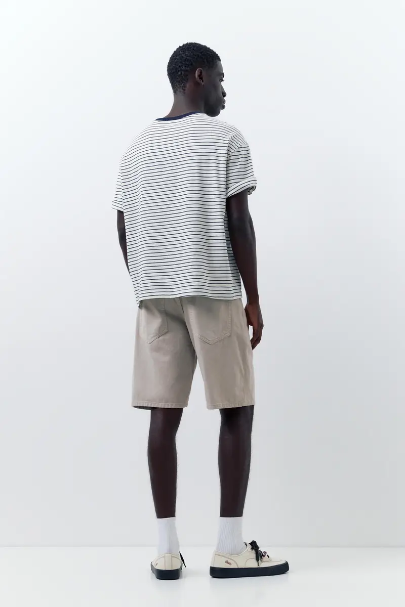 Bermuda In Jeans Standard Grigio chiaro miniatura 3