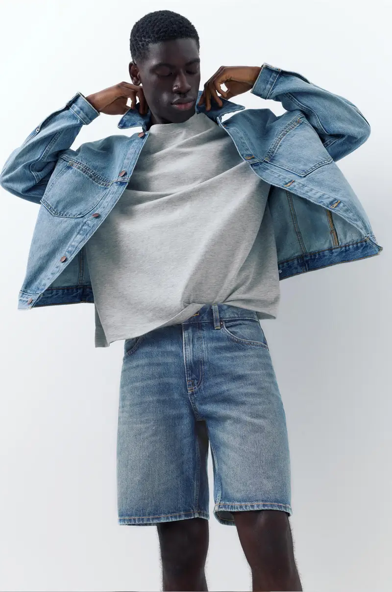 Bermuda Jeans Standard Azzurro medio