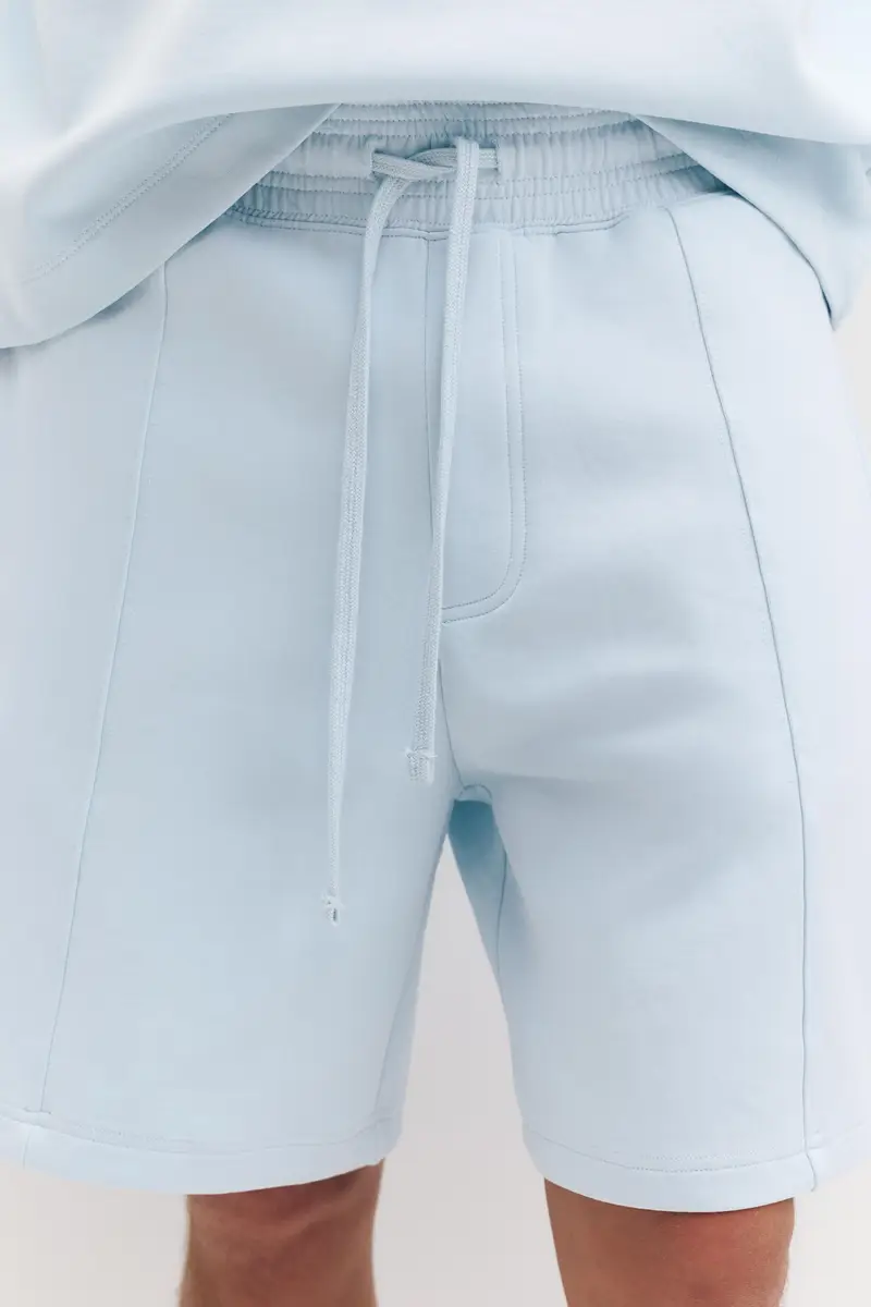 Bermuda Jogger In Interlock Celeste miniatura 3