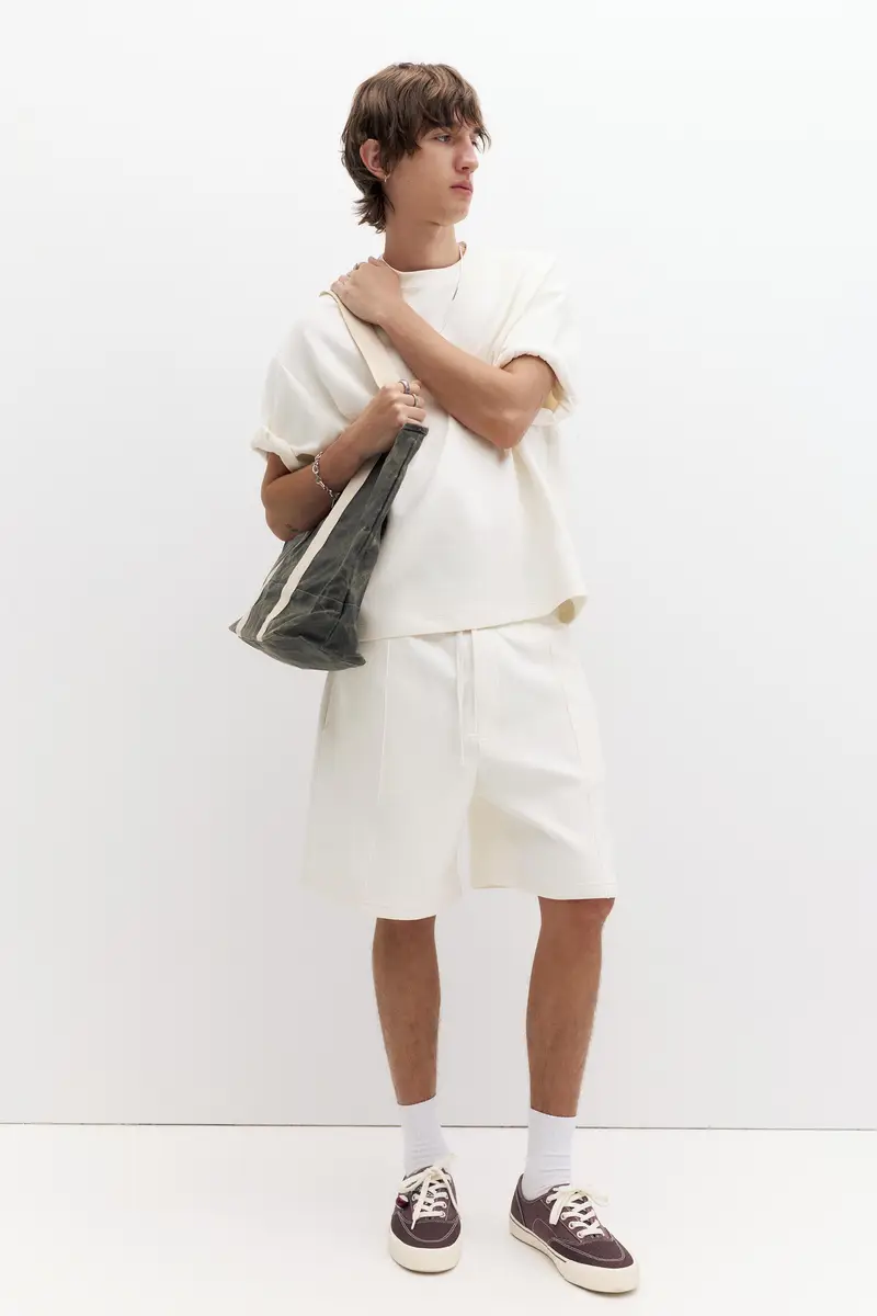 Bermuda Jogger Interlock Bianco rotto