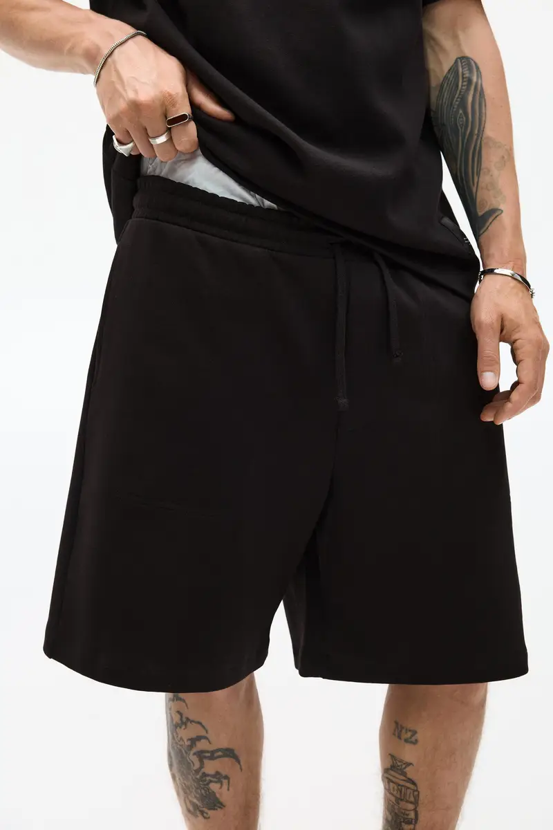 Bermuda Tuta Interlock Nero miniatura 3