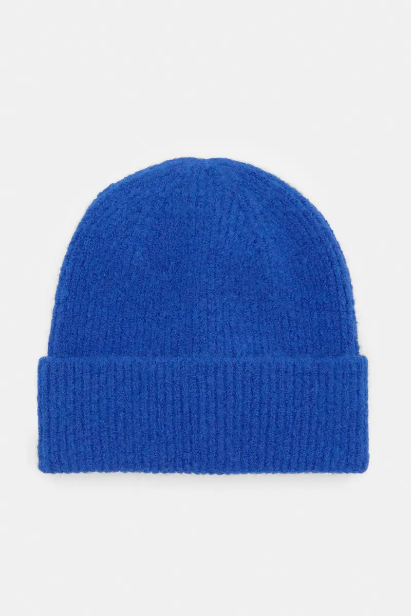 Berretto Beanie In Maglia Azzurro elettrico