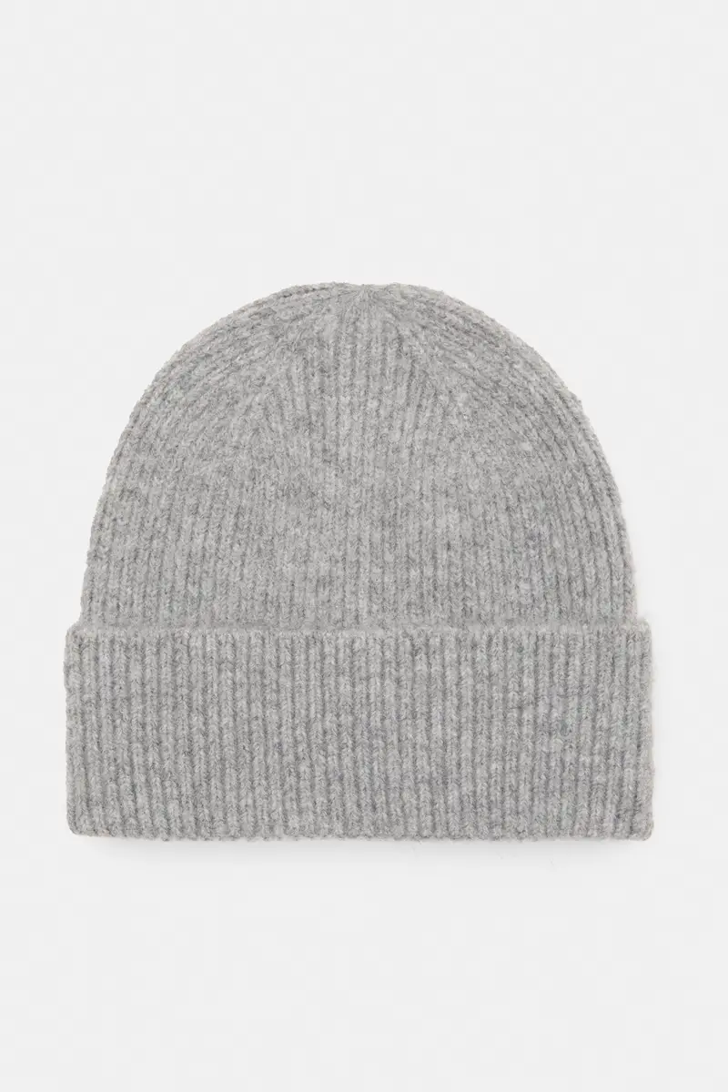 Berretto Beanie In Maglia Grigio chiaro