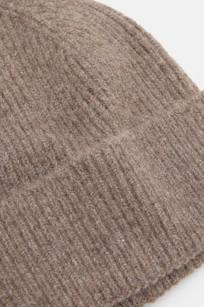 Berretto Beanie In Maglia Grigio topo miniatura 3