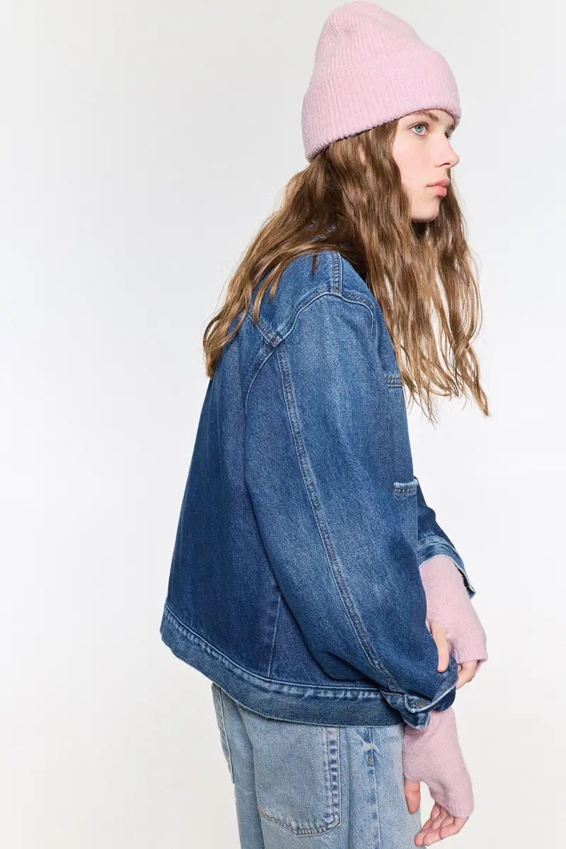 Berretto Beanie In Maglia Rosa miniatura 2