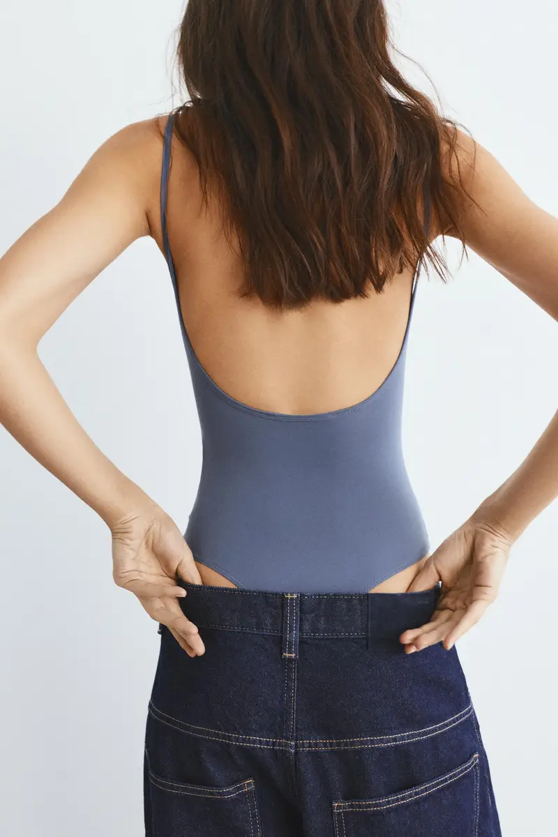 Body Spalline Sottili Poliammide Azzurro grigio miniatura 2