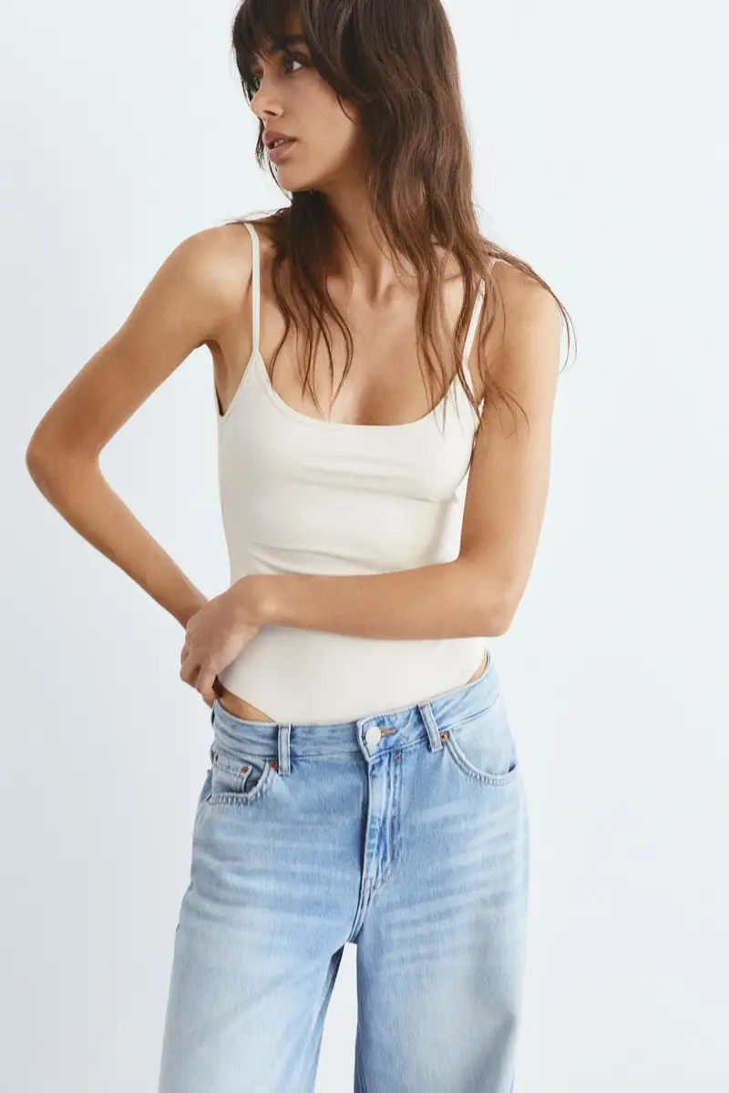 Body Spalline Sottili Poliammide Crema