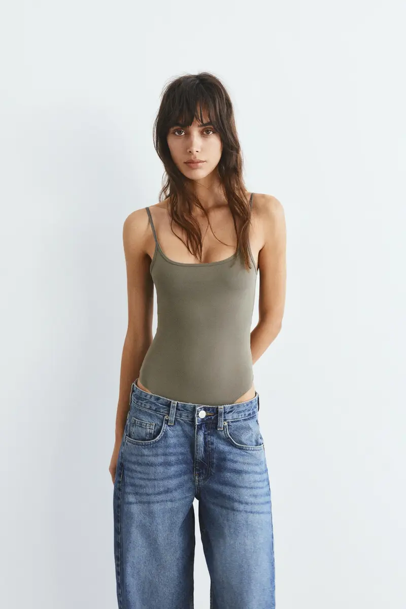 Body Spalline Sottili Poliammide Verde