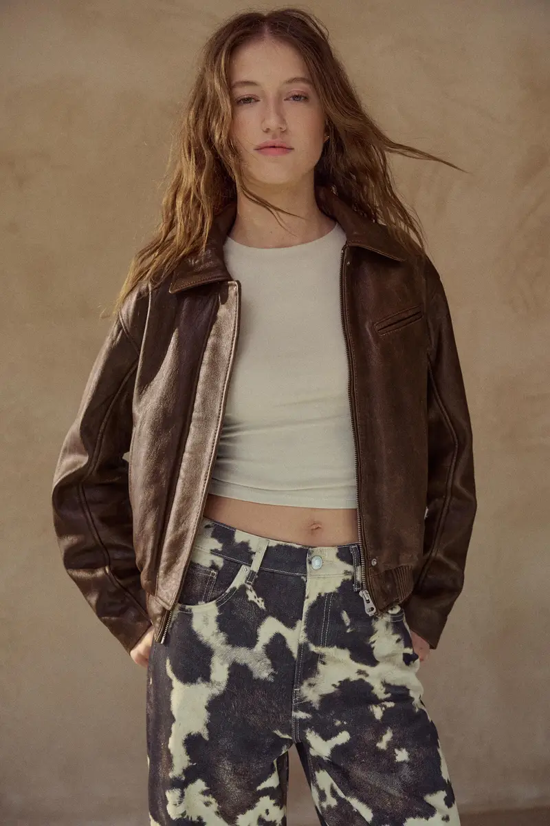 Bomber 100% Pelle Marrone miniatura 2