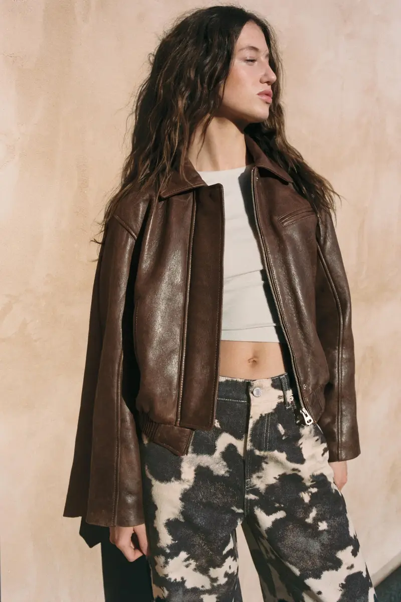 Bomber 100% Pelle Marrone