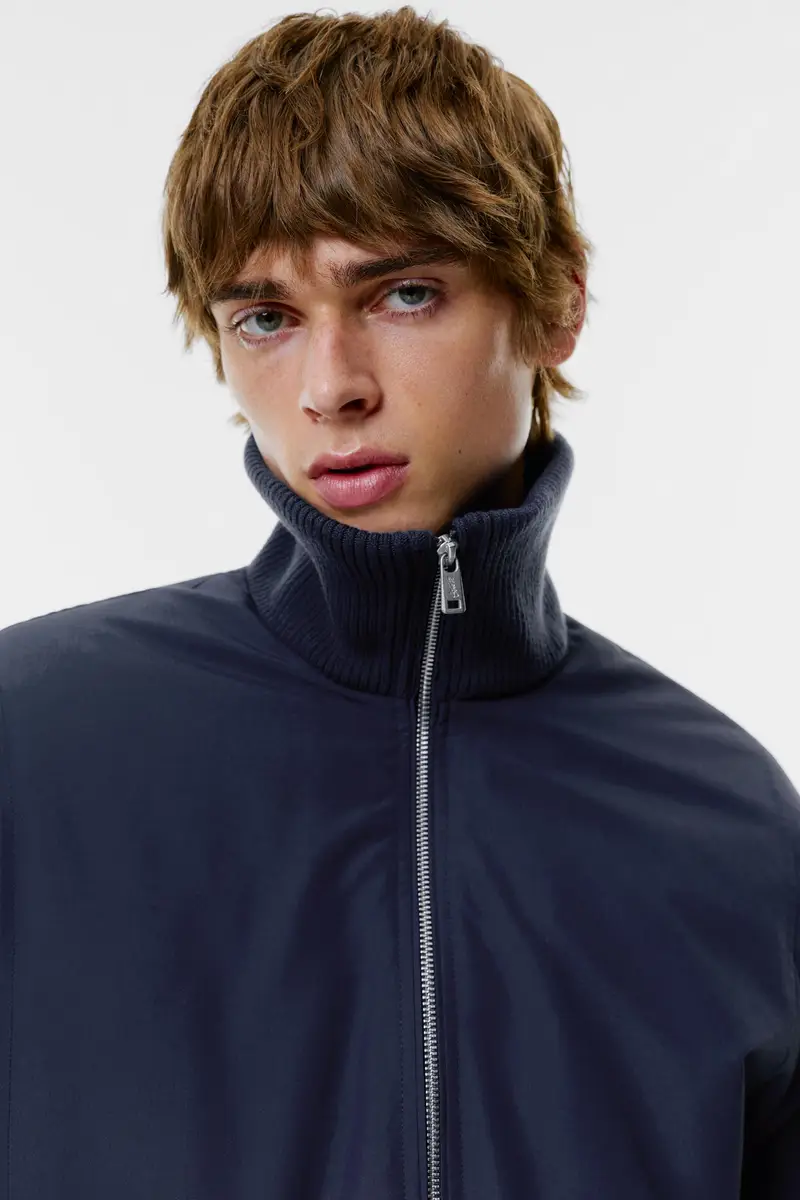 Bomber Collo Alto Blu marino miniatura 3